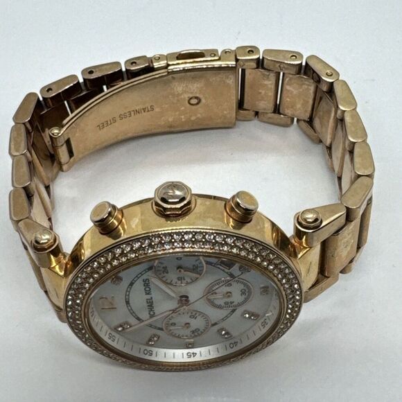 Michael Kors Parker MK5491 Women\'s Gold Stainless Steel Analog Dial Watch JNA595 main image 4
